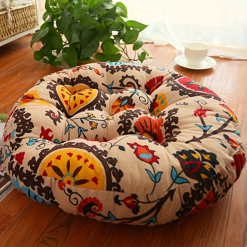 Meditation Cushion Zafu - Rundes Bodenkissen, Kissen, verdickte Tatami-Yogamatte für