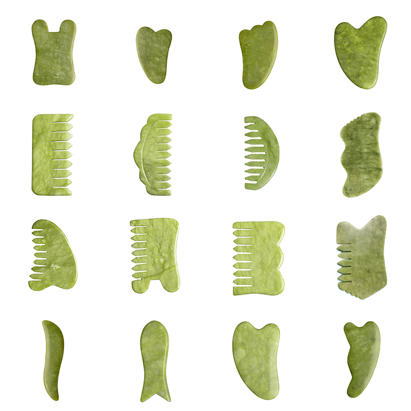 Jade Gua Sha Tool - Natürliche Grüne Xiuyu Gua Sha Bord