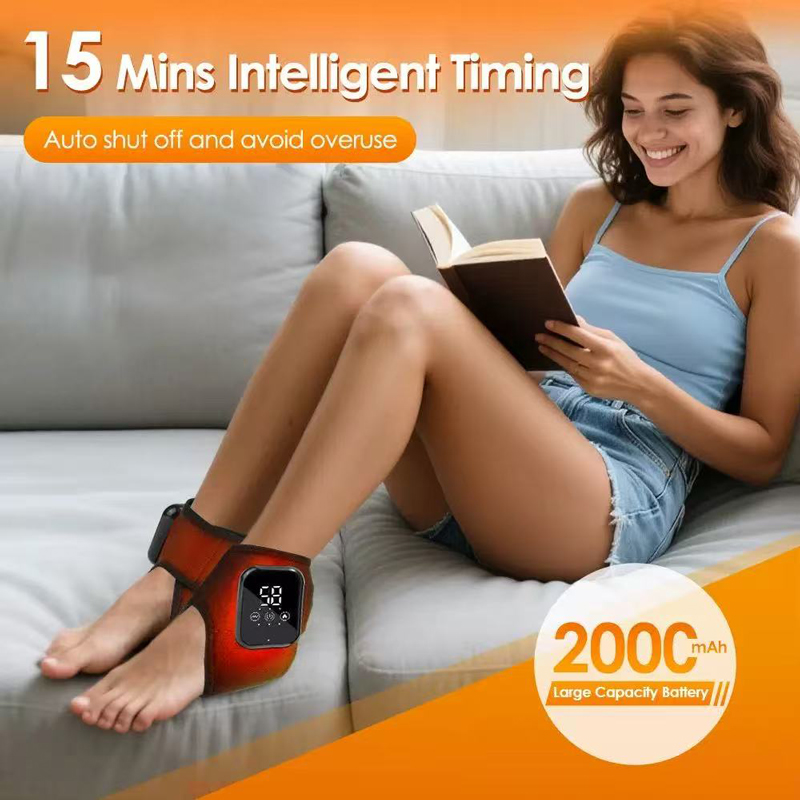 Ankle Brace Support - Beheizter Fußmassager mit Elektrischer Vibration, Entspannungsgerät