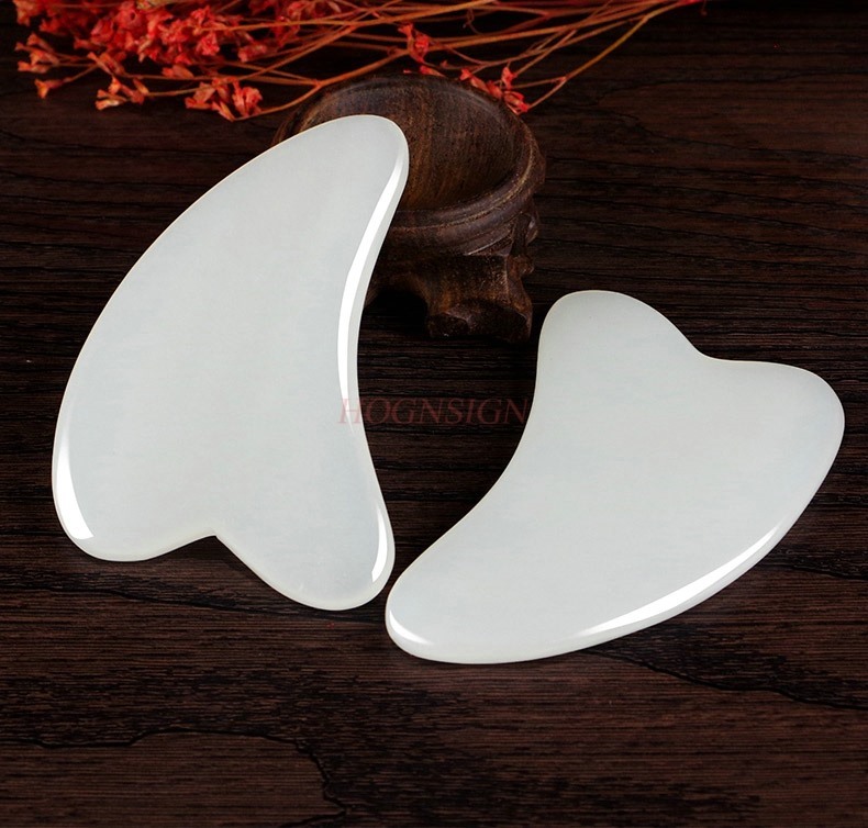 Jade Gua Sha Tool - 2 stücke Natürliche jade gesichts rasieren