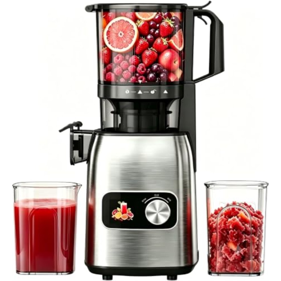 Cold Press Juicer - Kaltpress-Entsafter für den Küchengebrauch, Edelstahl und