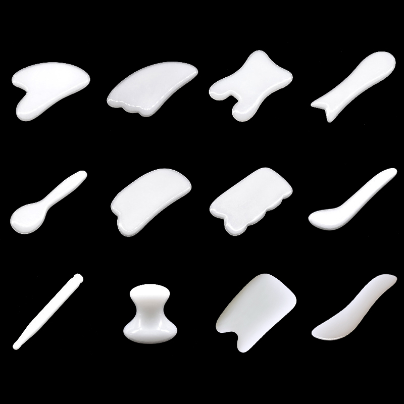 Jade Gua Sha Tool - Natürliche weiße Jade Gua Sha Board