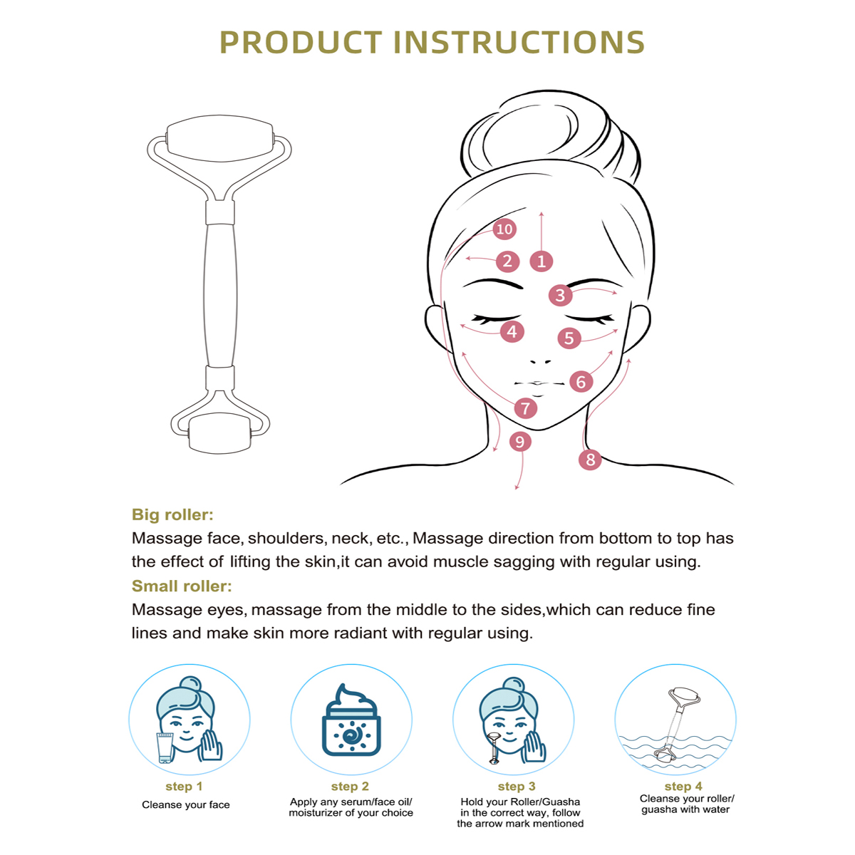 Natürliche Jade Roller Massage – Jade Gua Sha Tool Bewertung und Preis